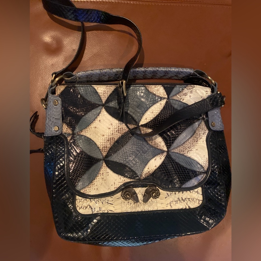 Derek Lam Black and Cream Shoulder Bag